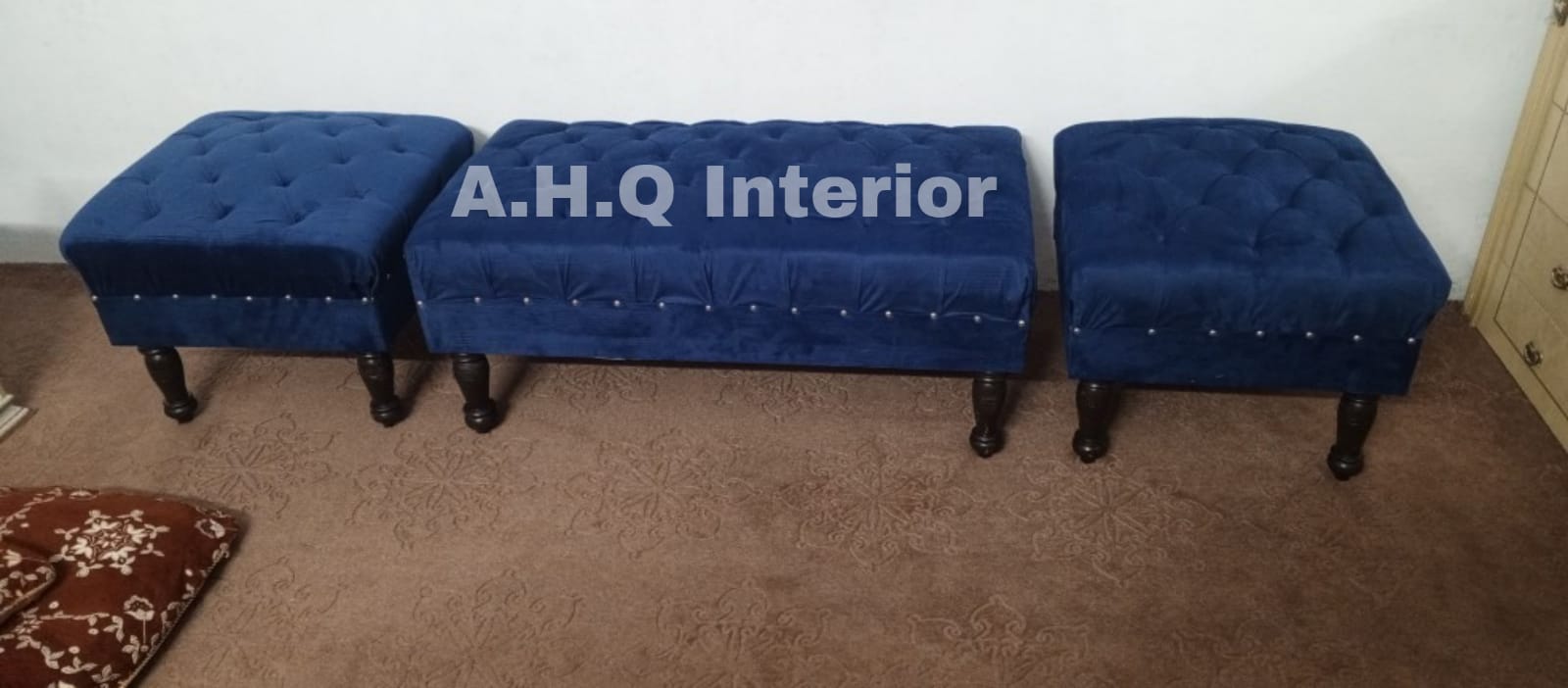 4 Seater Puffy Sofa Set Fabric Velvet Best Price Furniture Sofas | Customize in All Colors | Home Decor | Comfortable Couch with Single & Double Seats | Stylish Modern Design | Special Offer