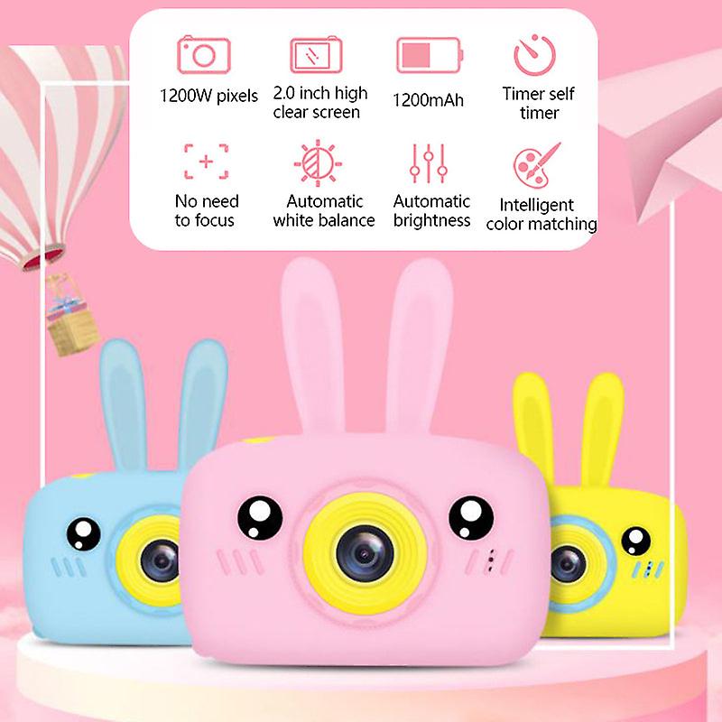 Kids Camera, 20MP With IPS Screen, Digital Kids Camera, High Quality With 32GB memory card Anti-Drop  Kids Digital Camera with HD 1080P Video Recorder, Cute Rabbit Mini Mirror Reflection Camera for Boys Girls