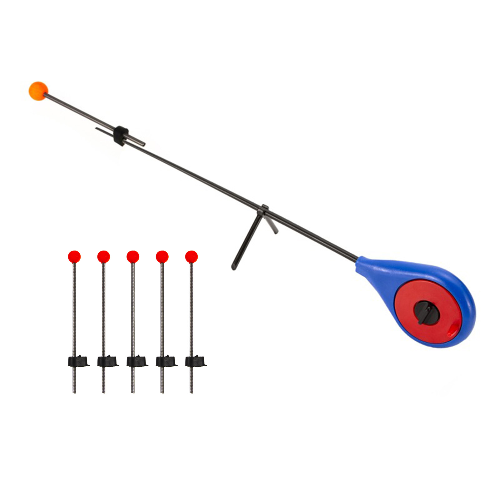 Winter Outdoor Ice Fishing Rod Tackle Tool with 5Pcs Large/Small Red Ball  Spring