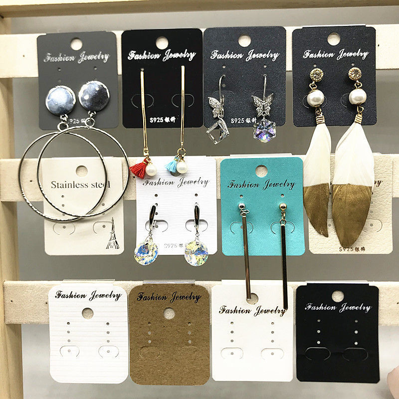 Earring Stud Tag Card Display 20Pcs | Valvet  Ear Studs Card | Hanging Jewelry Tags 4slots