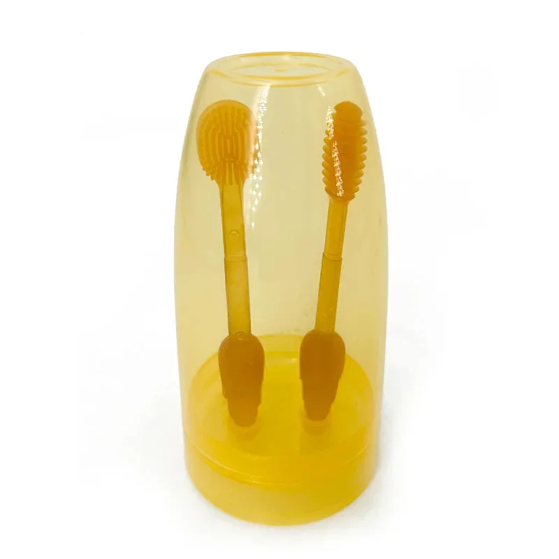 2PCS Silicone Baby Toothbrush Soft Toothbrush Tongue Brush Baby Oral Cleaner 0-2 Years Infant Toddler Oral Care BPA Free