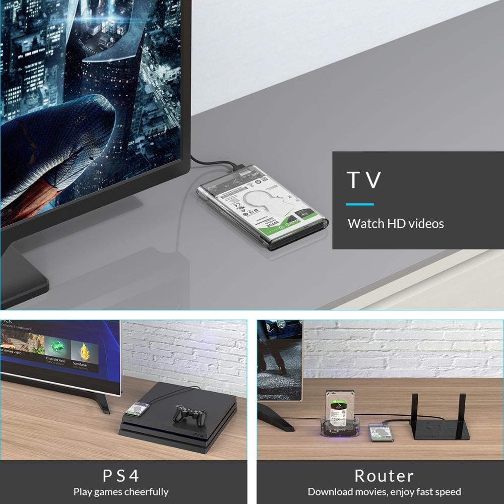 (Only Case) ORICO HDD Case 2.5 Inch Transparent SATA to USB 3.0