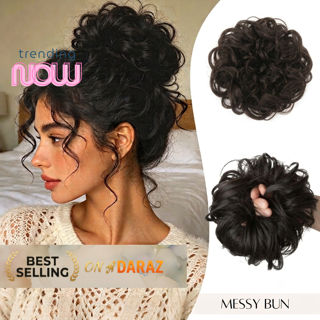 Messy Hair Bun for girls  – Volumizing Messy Bun Hair Clip, Jura Pony , Hair Scrunchie Extension, Synthetic Hair Bun Extension, Bridal Hair Accessory, Party Hair Bun, Puff Bun Juda, Ponytail jura  for girls