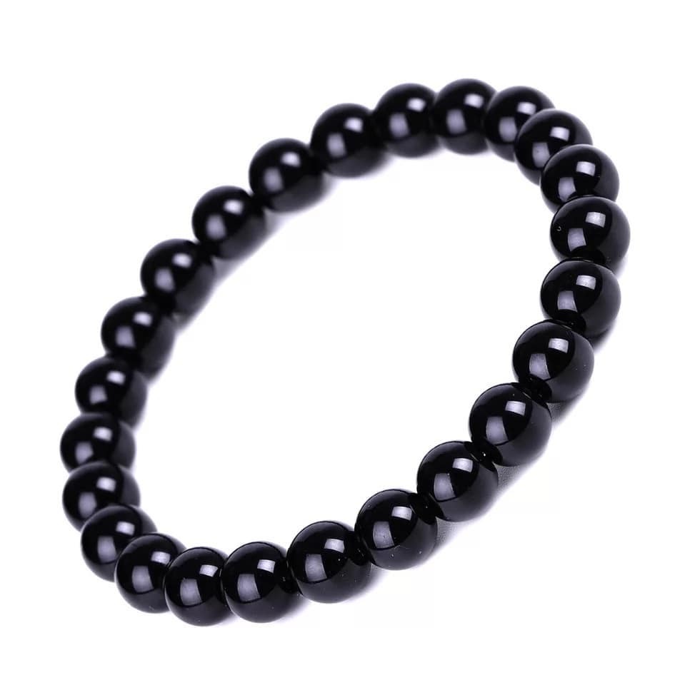 Pack of 5 - Black Beads Bracelet for Men Adjustable Wrist Band for Man