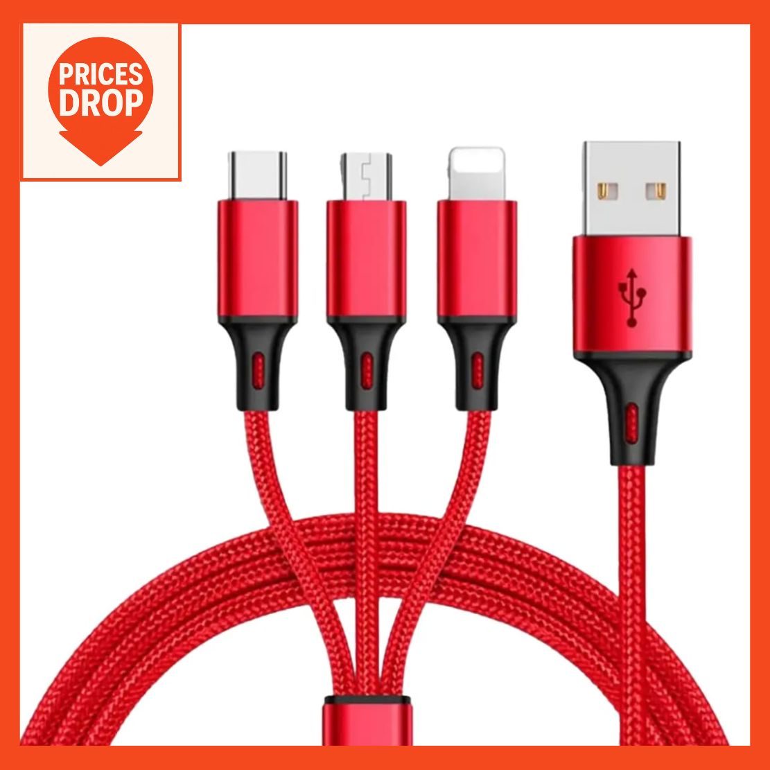 🔌 3 in 1 & 4 in 1 Charging Cable 0.2 | Multi USB Charging Cable | Fast Stable Charging Wire | Android Type-C Devices | Mobile & Power Bank Cable | Universal Charging Cable