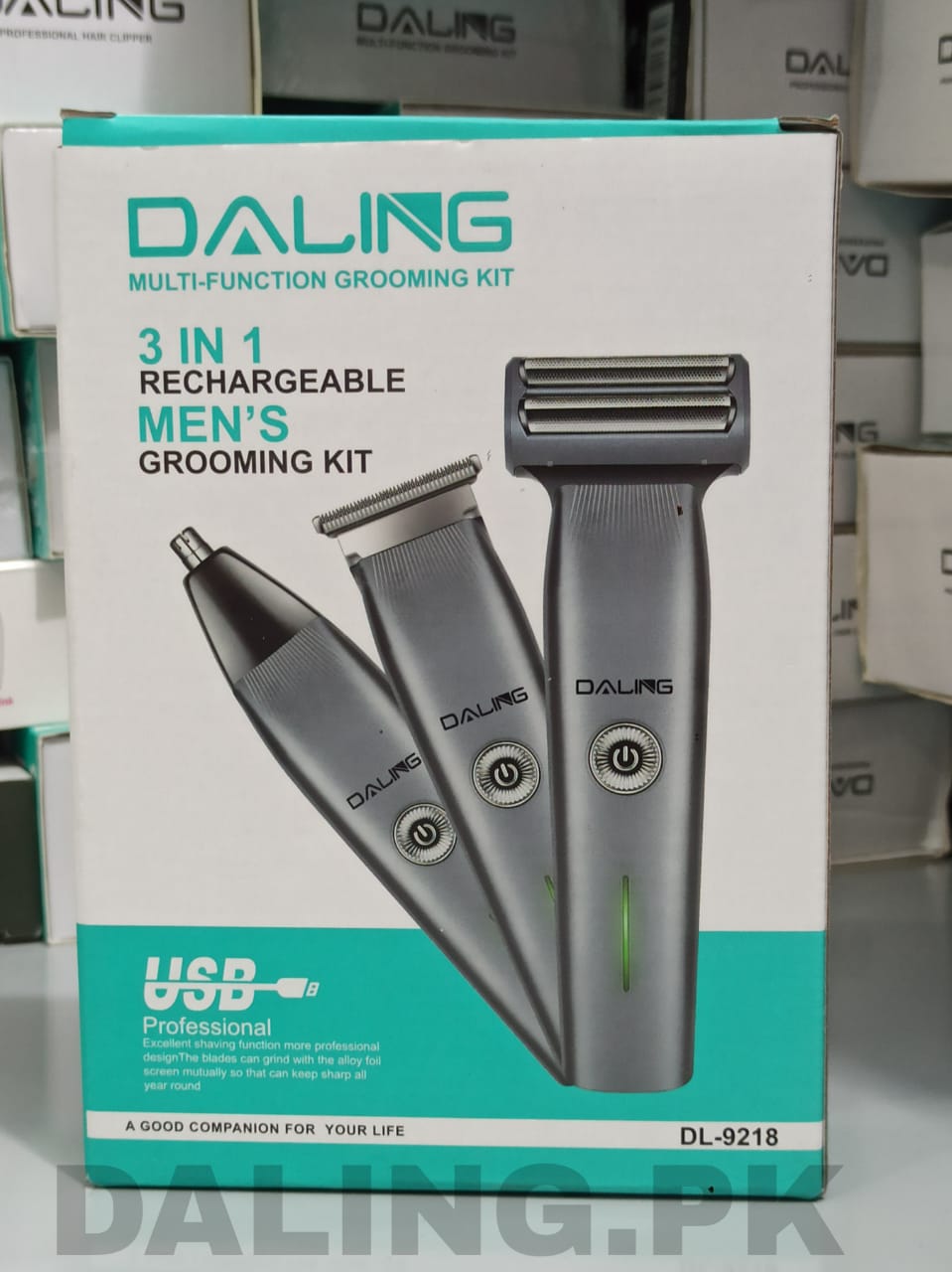 DALING DL-9218 3 in 1 Rechargeable Hair Clipper - Image 1