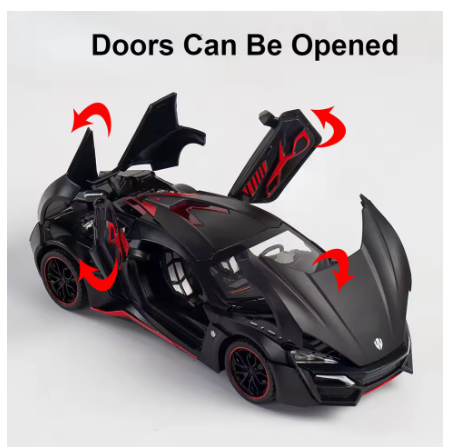 1:24 Lykan HyperSport Fast & Furious 7 Diecast Model Car | Metal Toy Car with Opening Doors, Detailed Interior & Collectible Gift view 6