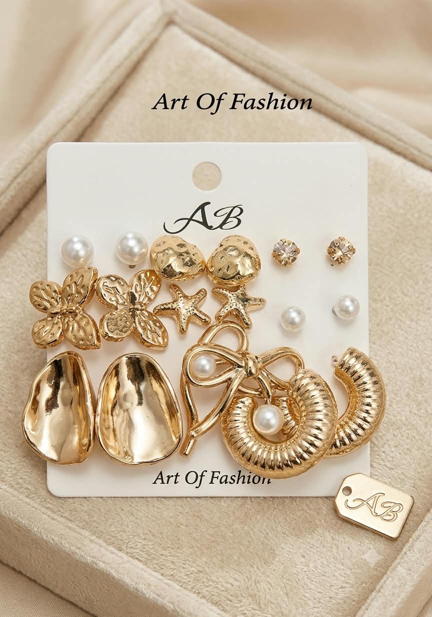 Pack Of 12 - Earrings Tops Fashion Women trendy stylish girls EarringE-5642
