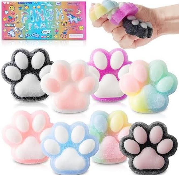 Cat Paw Squishy Squeeze Toy – Soft Kawaii Fidget Toy for Kids & Adults | Anti-Stress & ASMR Sensory Relief