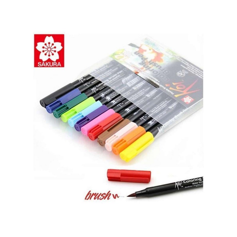 Sakura Koi Coloring Brush Pens Set of 12 Made in Japan | Daraz.pk