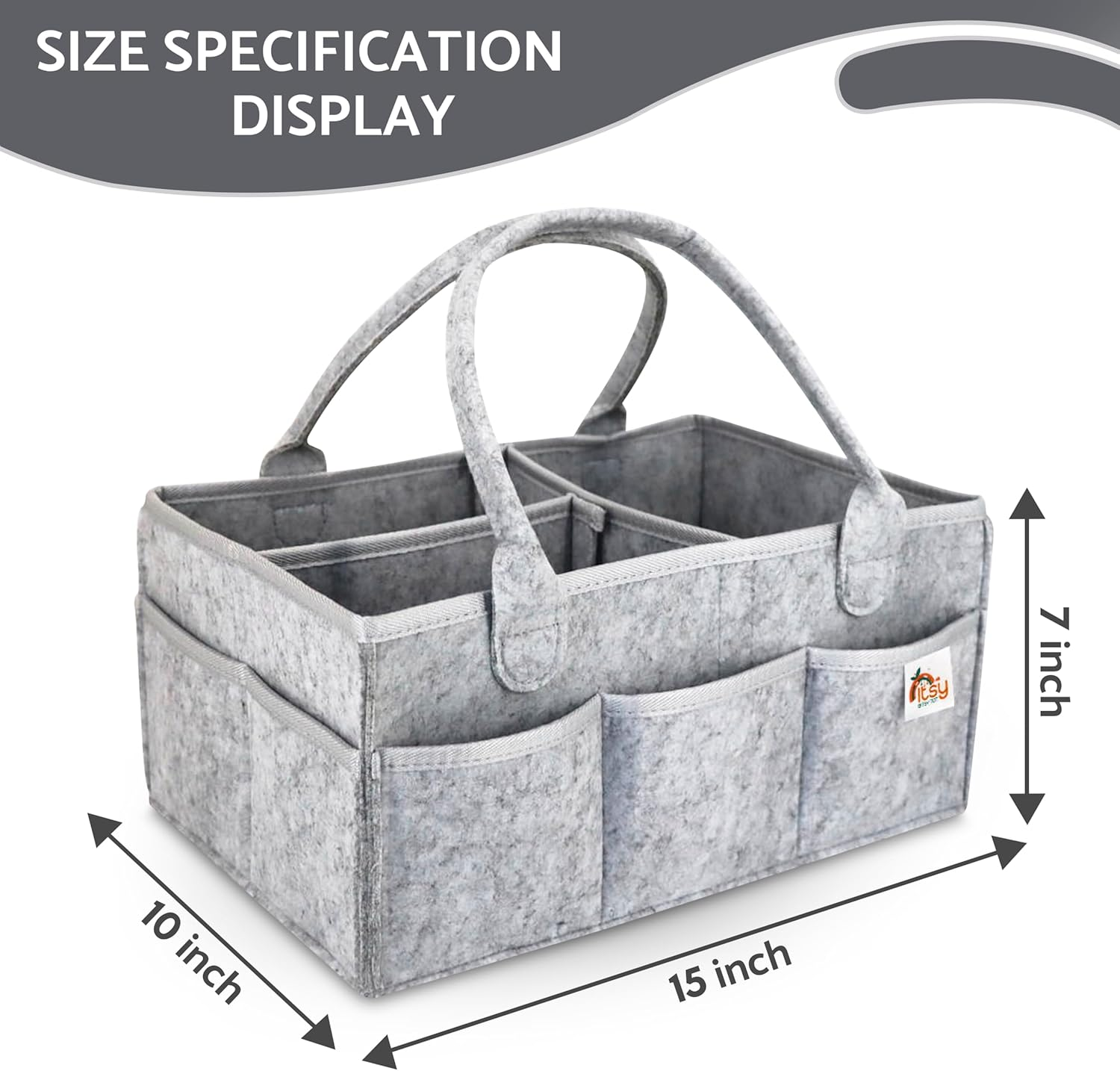Baby Diaper Caddy Organizer - Portable Storage Basket - Essential Bag for Nursery, Changing Table and Car - Waterproof Liner Is Great for Storing Diapers, Bottles