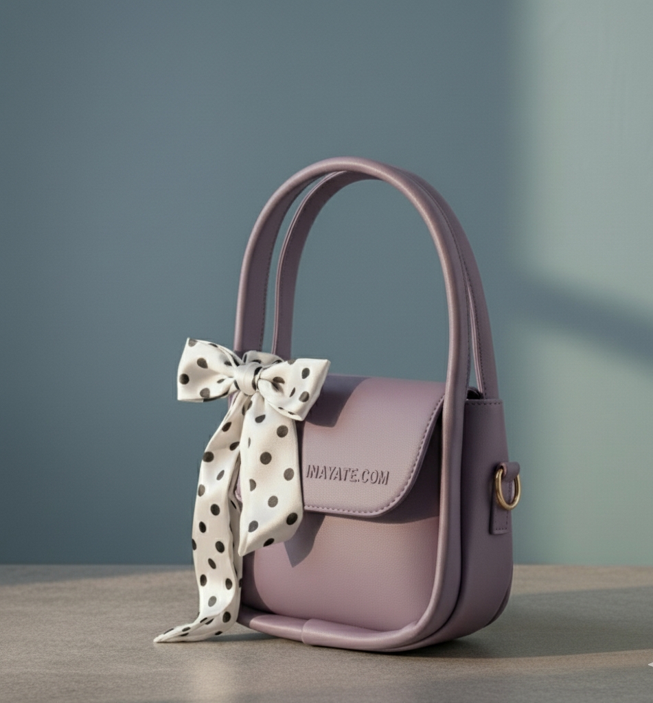 🎀 Elegant Ladies Multicolor Shoulder Bag 👜 | Fashion Crossbody Purse and top handle bag with Polka Dot Bow For Women ✨
