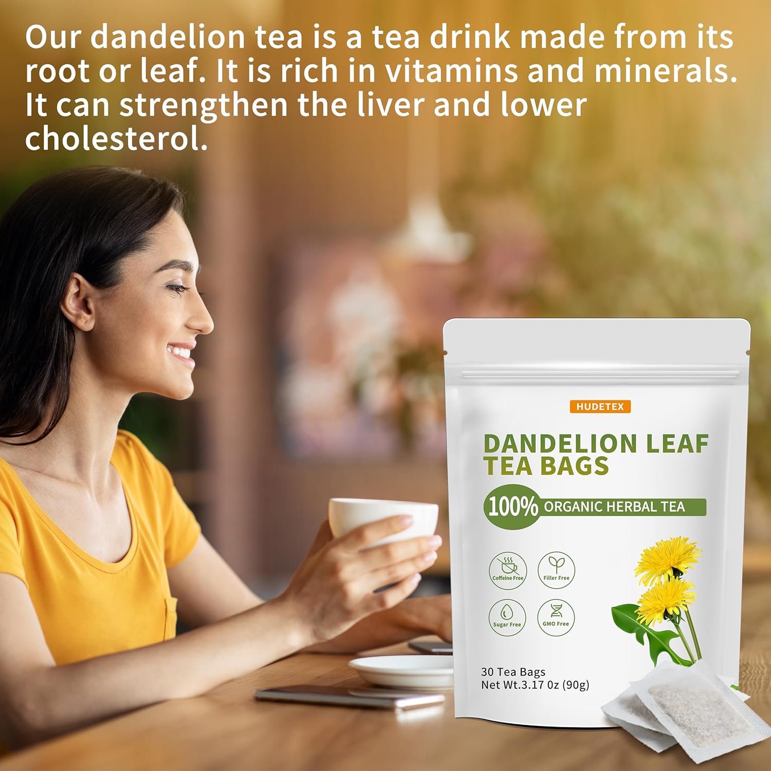 Dandelion Leaf & Root Tea Bags Organic, Roasted Dandelion Root Tea ...