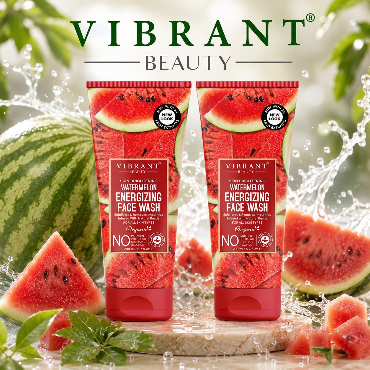 Vibrant Beauty Watermelon Energizing Face Wash Combo Pack | Personal Care Set | 200ml