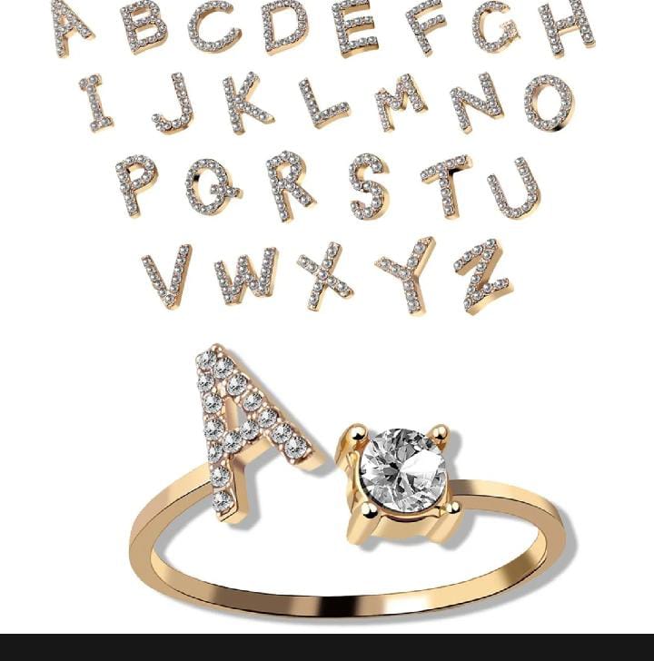 metal ring,alphabate ring,customize ring,girls ring,trending accessories,trending ring,a to z alphabet ring ,initial ring,name ring,letter ring,personalized ring,adjustable ring ,charm ring,band ring,zircon ring