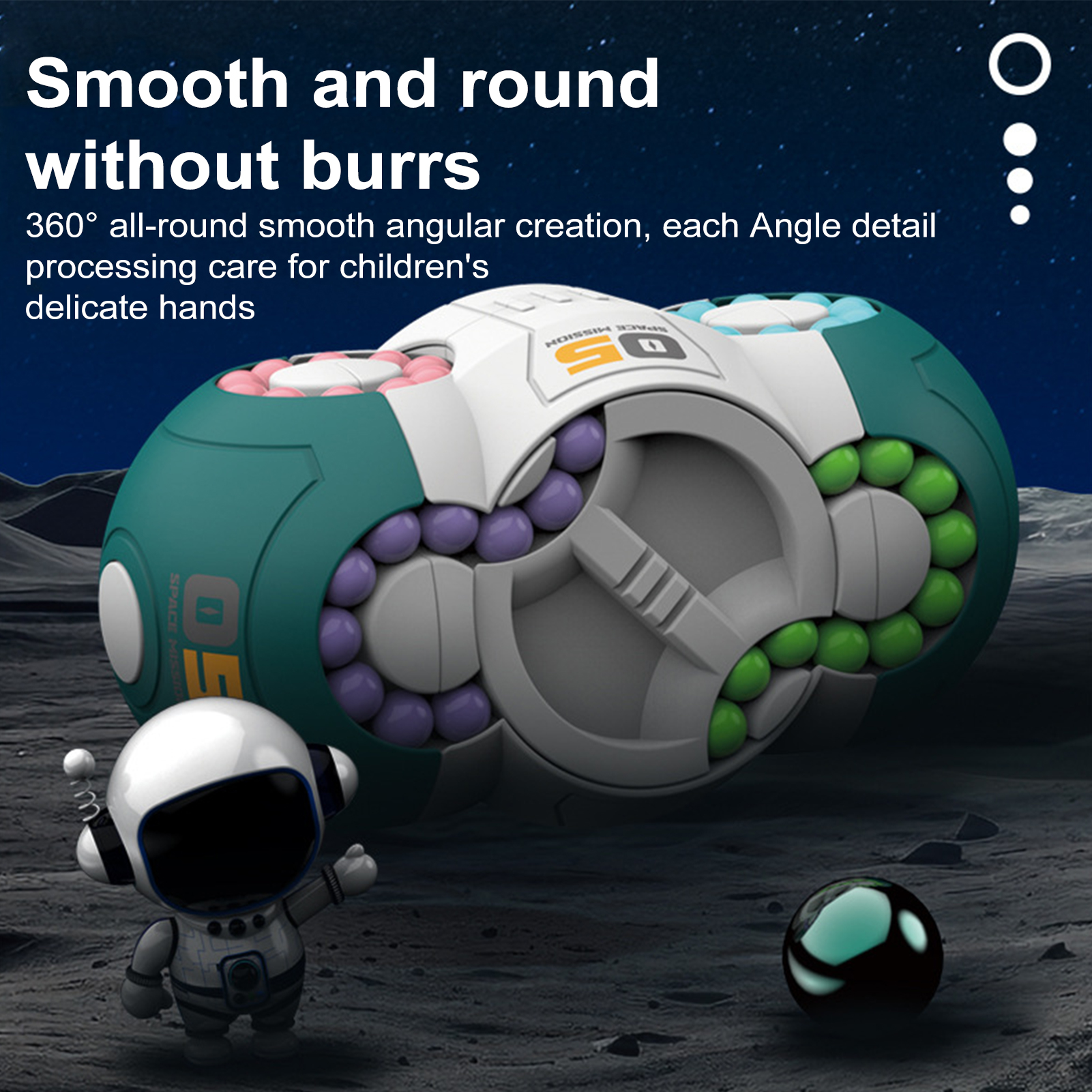 Stress Relief Bean Cube Toy Rotating Bean Cube Spinner Toy Stress Relief Fidget Sensory Toy For Adults Kids Educational Handheld Bead Puzzle Spinning Cube Perfect Gift