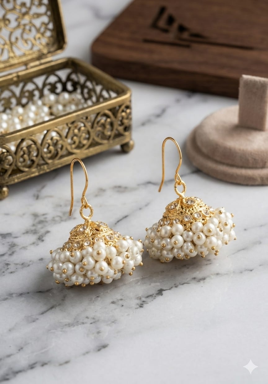 Silver Antique Style Golden Jhumki/Earrings For Girls & Woman