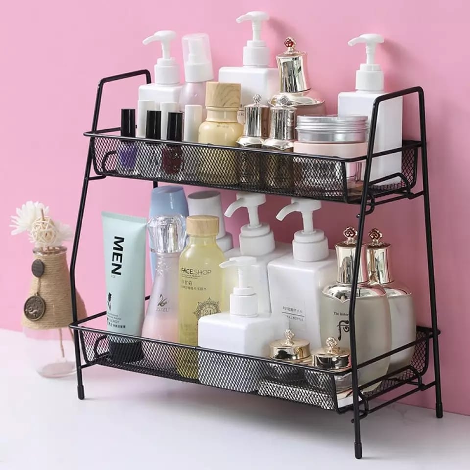 2 Tier Spice rack vegetable Stand Folding Metal Spice Rack for Kitchen ...