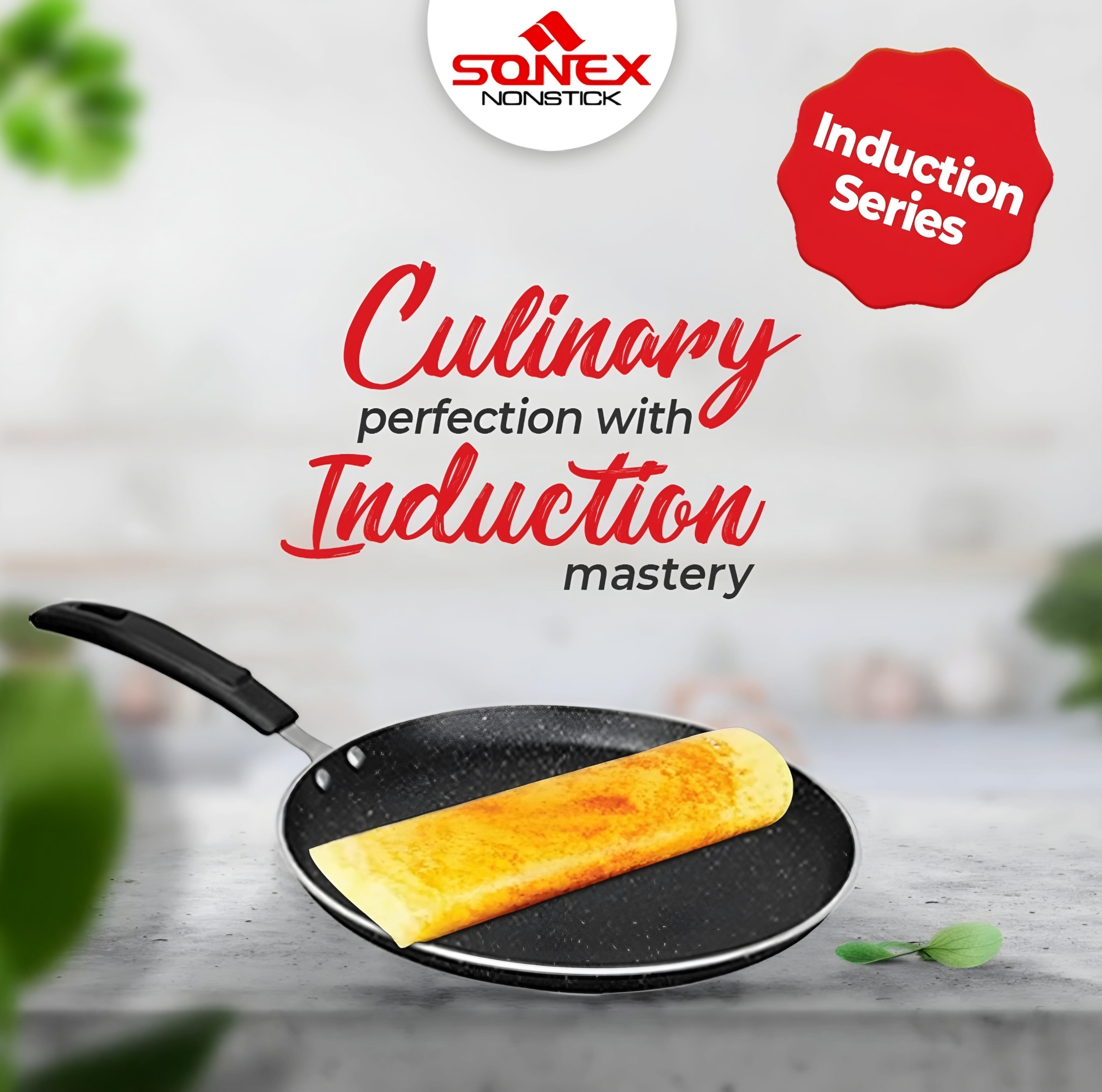 Sonex Induction Galaxy Hot Plate Non Stick Inner Or Outer Marble Coating - 29Cm