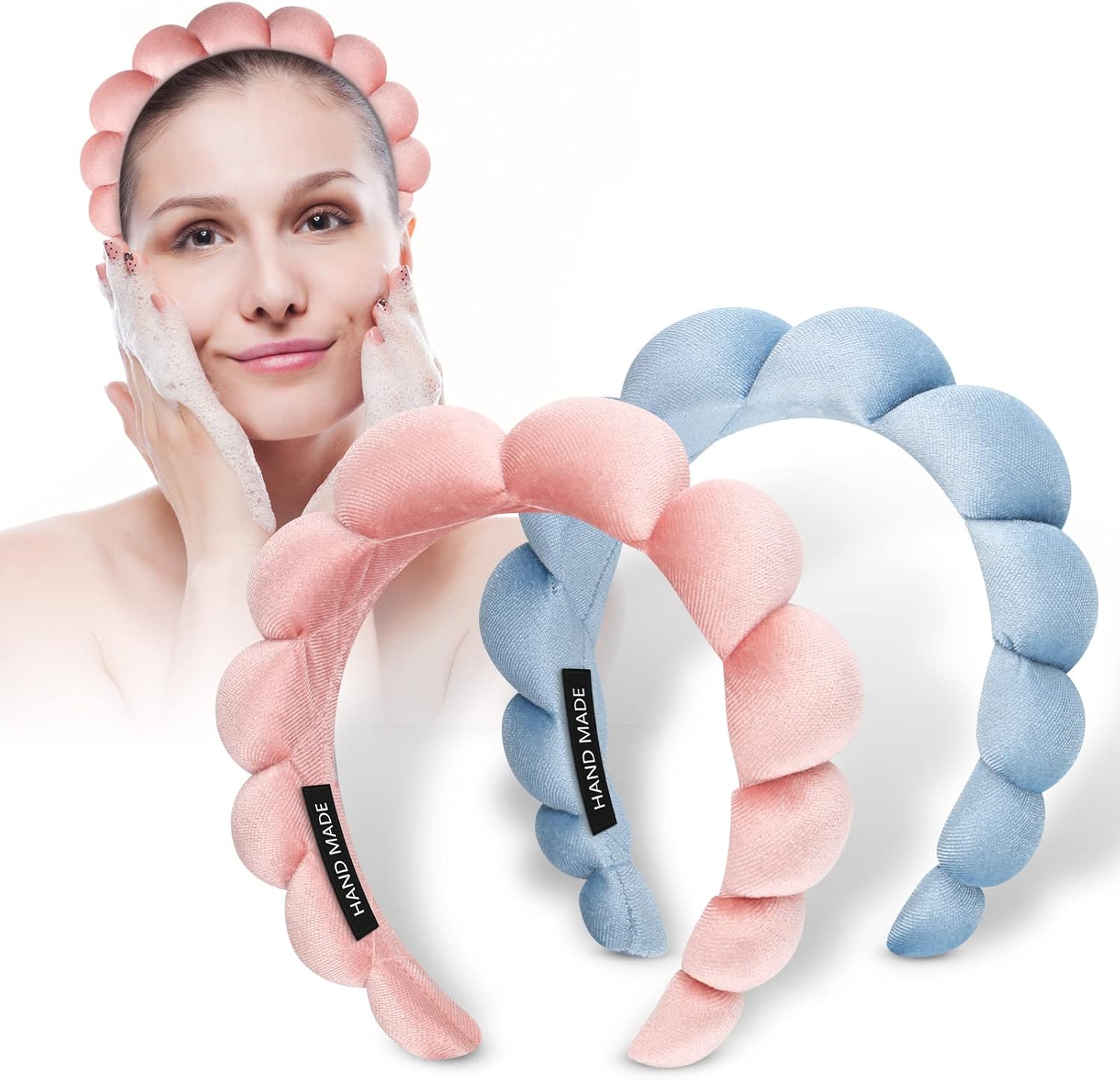 Puffy Spa Headband for Face Washing & Makeup – Soft Sponge & Terry Cloth Hair Care Accessory for Women, Girls & Kids (Non-Slip, Comfortable & Affordable)