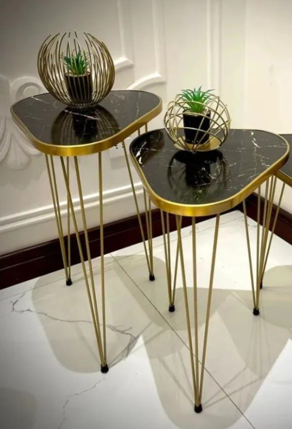 Mexico Launched Wooden Daisy Coffee Table With Metal Stand Set of 3 Round table Table Decoration coffee table Daisy coffee table dining table Nesting table set Side Table Coffee Table nesting table Decor - Set Of 3 Side Tables By Mexico