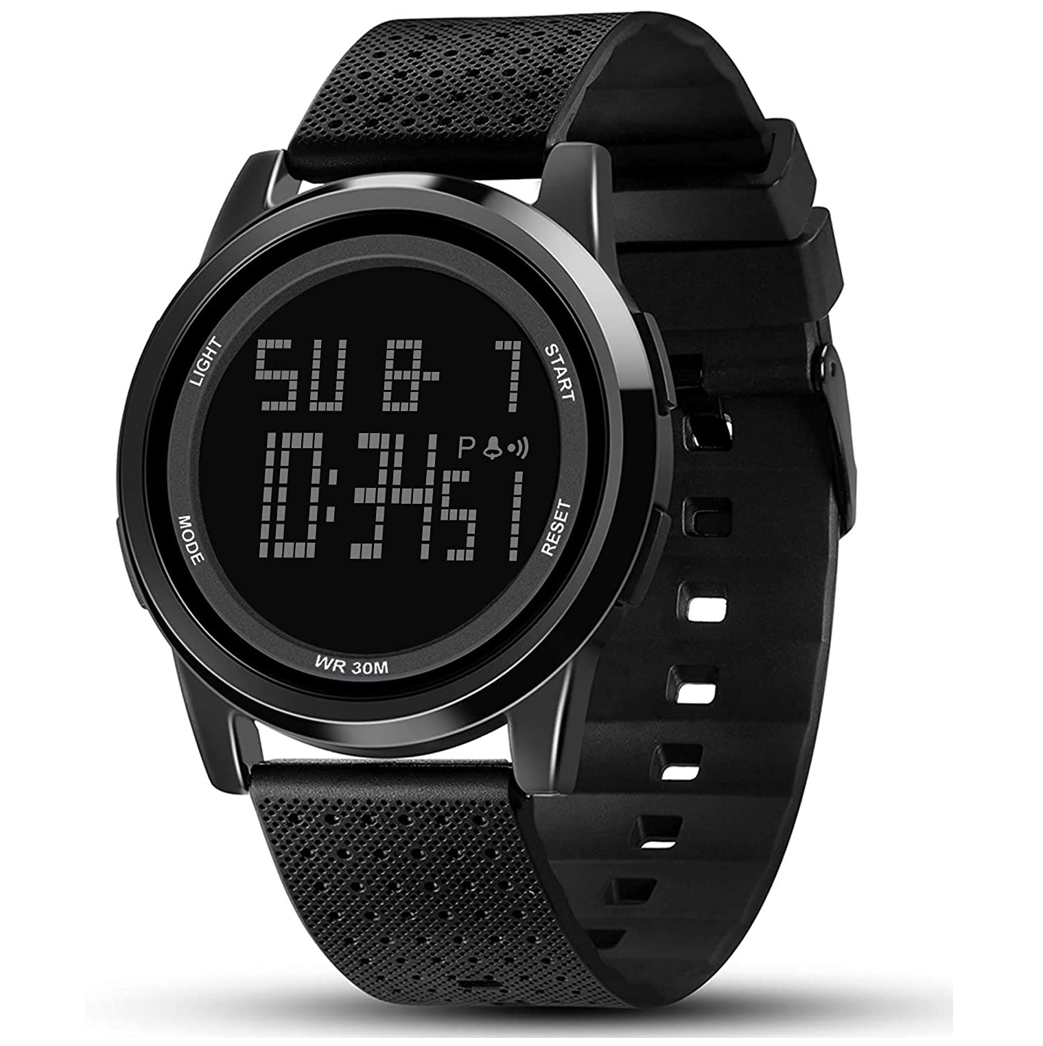 Digital Sports Watch for Men & Boys - Waterproof Silicone Strap Watch - Led Backlight Military Style Wrist Watch - Chronograph Alarm Calendar Watches for Men