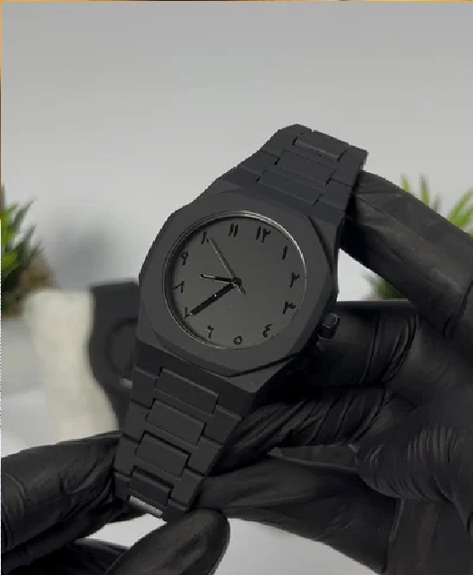 Most trending Luxury Watch for Men / Boys - Stylish Arabic Aura Watch for Men & Women Black Dial with Arabic Numerals Fiber Chain with Butterfly Lock Best for Unisex - Art# TLJ -BlackAura-BlAu90550-Sport-0092a