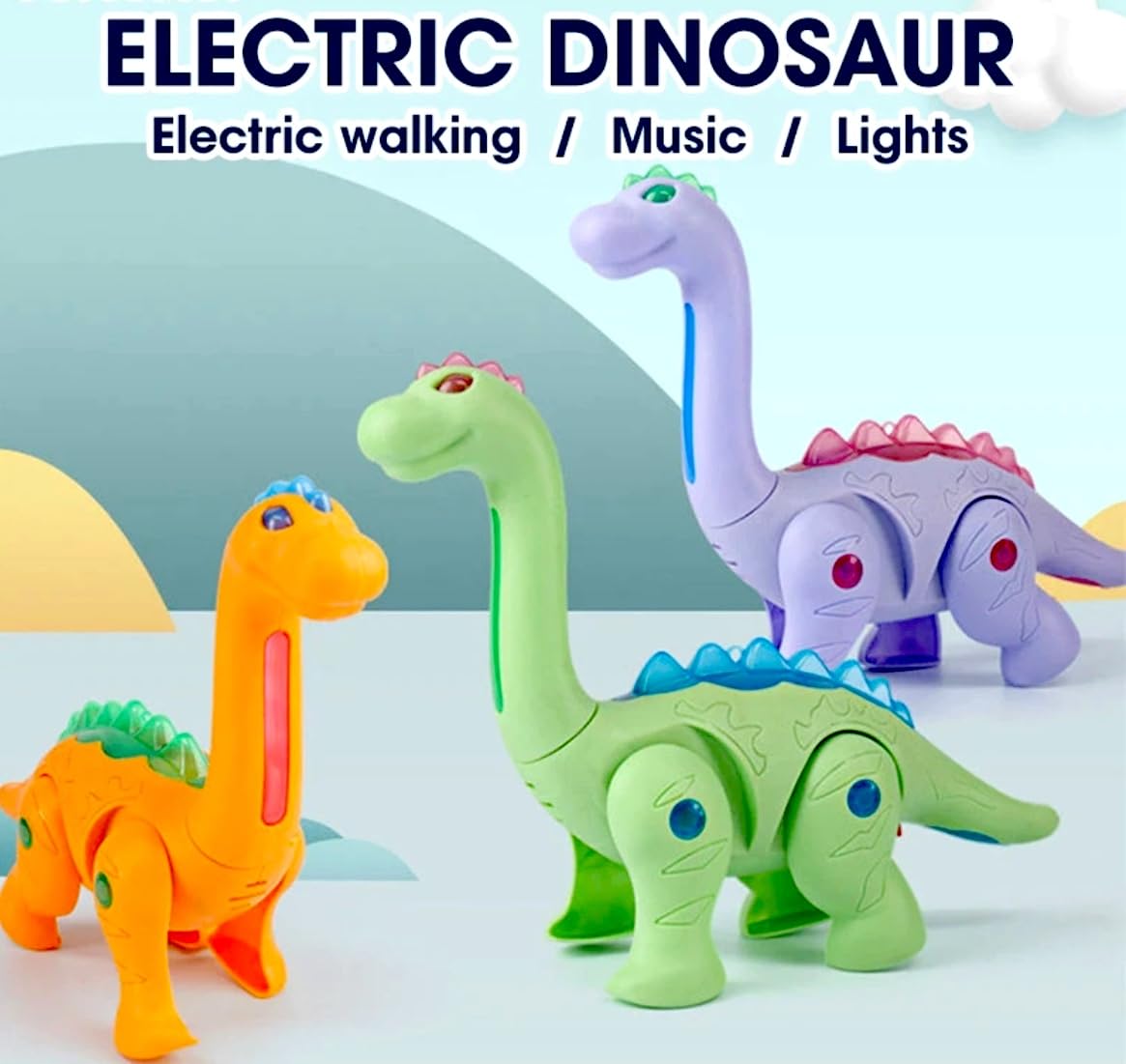Simulation Electronic Pet Dinosaur Toy Musical Walking Battery Operated Roaring Sound