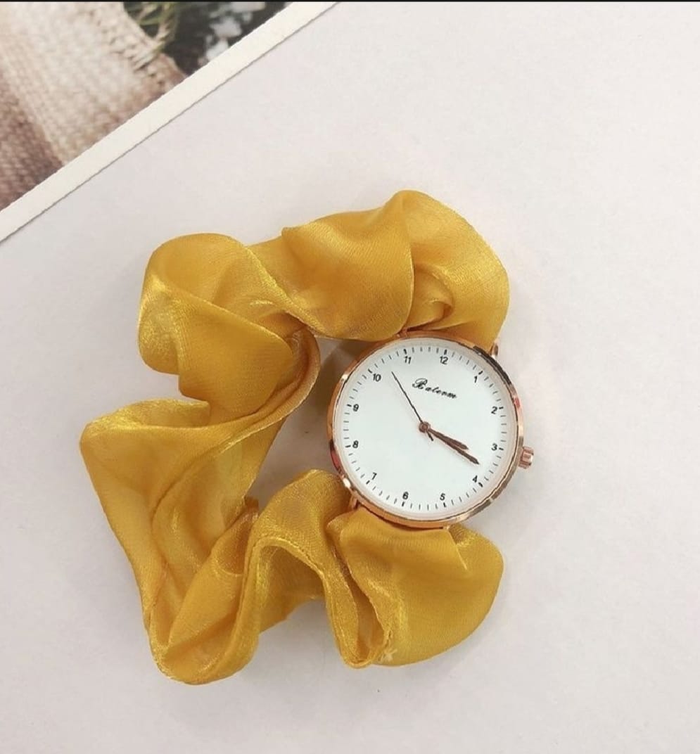 Scrunchies Watch For Girls & Women | Gift for Girls | New Korean Style Scrunchie Wrist Watches | Female Accessories | Pony Watch | Poni Watch |