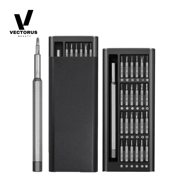 24 in 1 Magnetic Precision Screwdriver Set | Multi-Function Repair Tool Kit for Mobile, Laptop, Camera, Watch, Glasses & Electronics, Magnetic Driver Bits Set Repair Tool with Alluminum Box Multi-Purpose Screwdriver Set, Professional Repairing Tool Kits