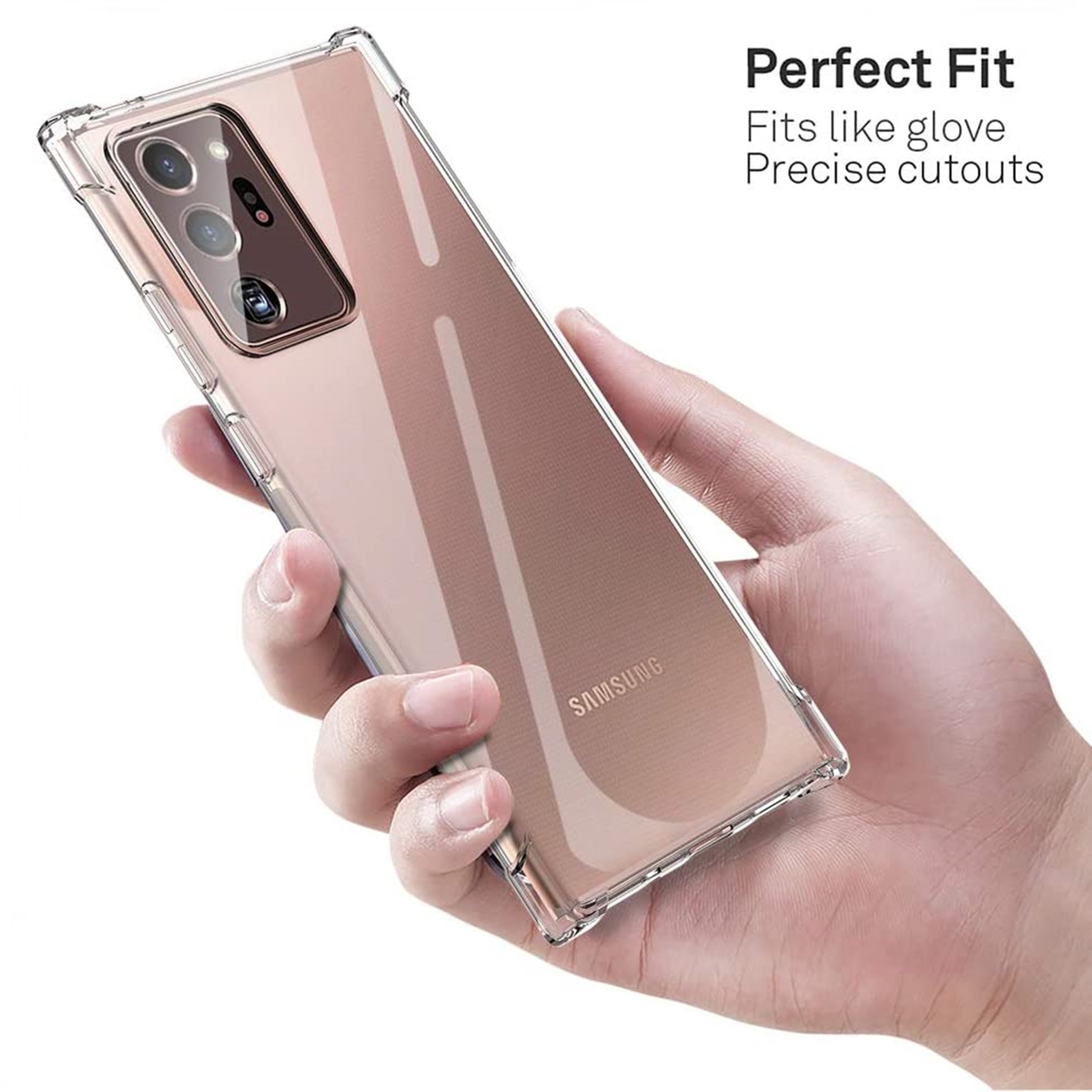 Samsung Galaxy Note 20 Ultra Clear Back Cover Shockproof Soft TPU Case with Camera and Corner Protection
