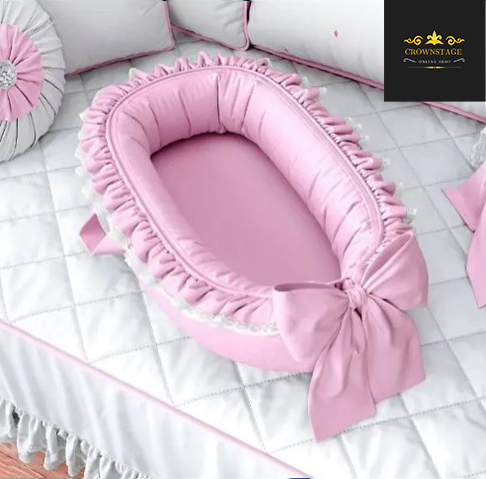 Crownstage Premium Soft Cotton Baby Nest | Cozy Breathable Newborn Bedding | Safe & Comfortable Infant Sleeping Nest | Unisex Nursery Bedding