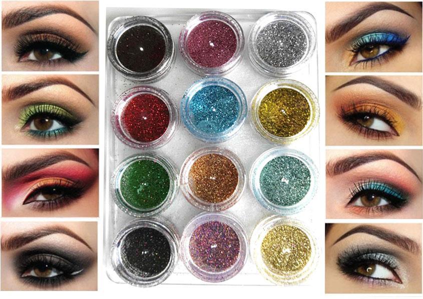 Dusty Glitter Eye Shadows Pack of 12