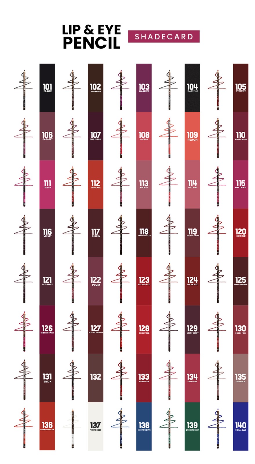 SweetFace Lip N Eye Liner Pencil -Brown (102)- Soft & Creamy Texture
