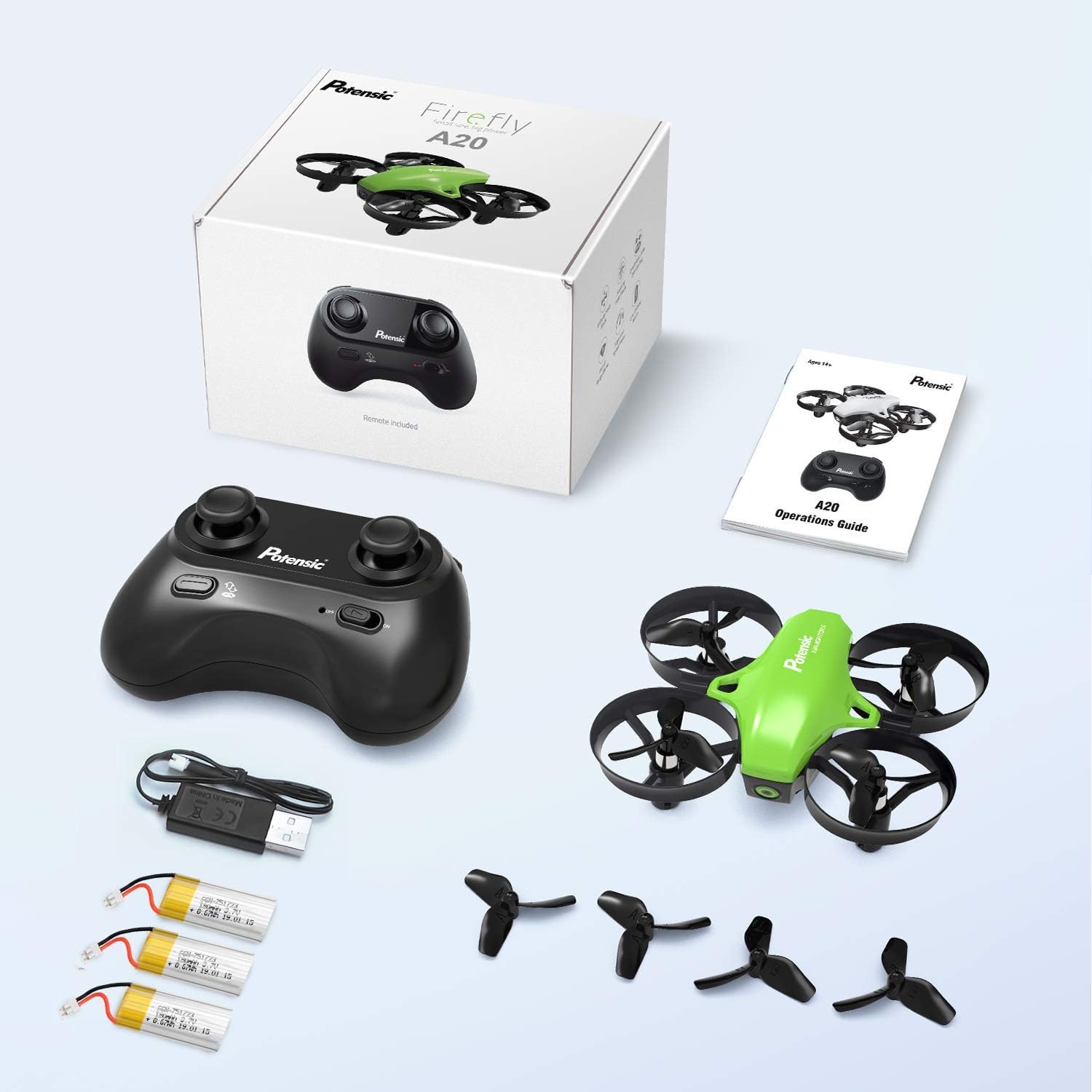 Potensic Upgraded A20 Mini Drone Easy to Fly Even to Kids and Beginners RC Helicopter Quadcopter with Auto Hovering Headless Mode 3 Batteries and Remote Control Gift Choice Daraz.pk
