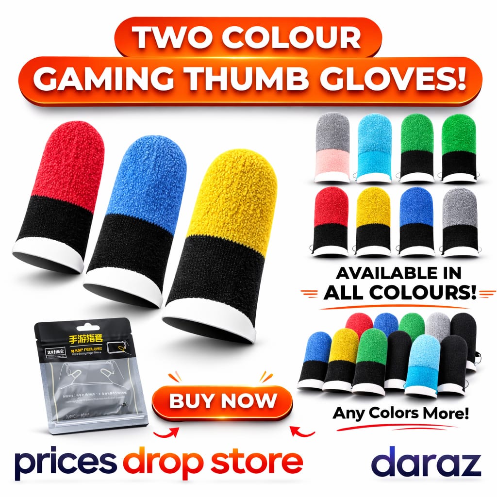 1.2🎮 Mobile Gaming Thumb Gloves | Black & 2 Color Finger Sleeves for Ultra Smooth Touch & Quick Response | Sweat Resistant Gaming Accessory for Better Control & Accuracy