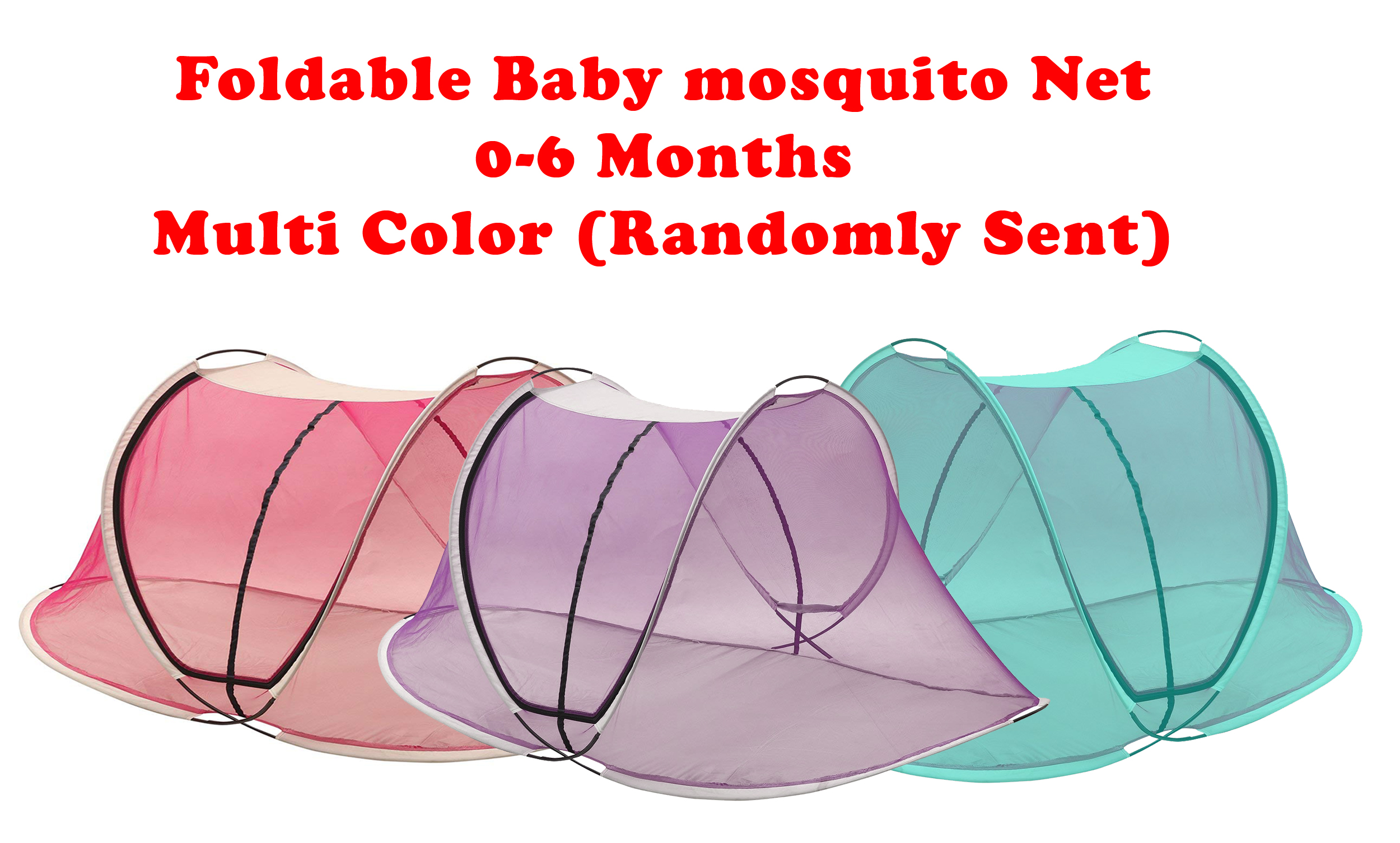 Foldable Mosquito Baby net with Base Cloth with Carry Bag - Zipper Entry & Exit  - Boat Style (0-6 Months) / (6-12 Months) / (1-2 Years) / (3 -5 Years) All sizes Available
