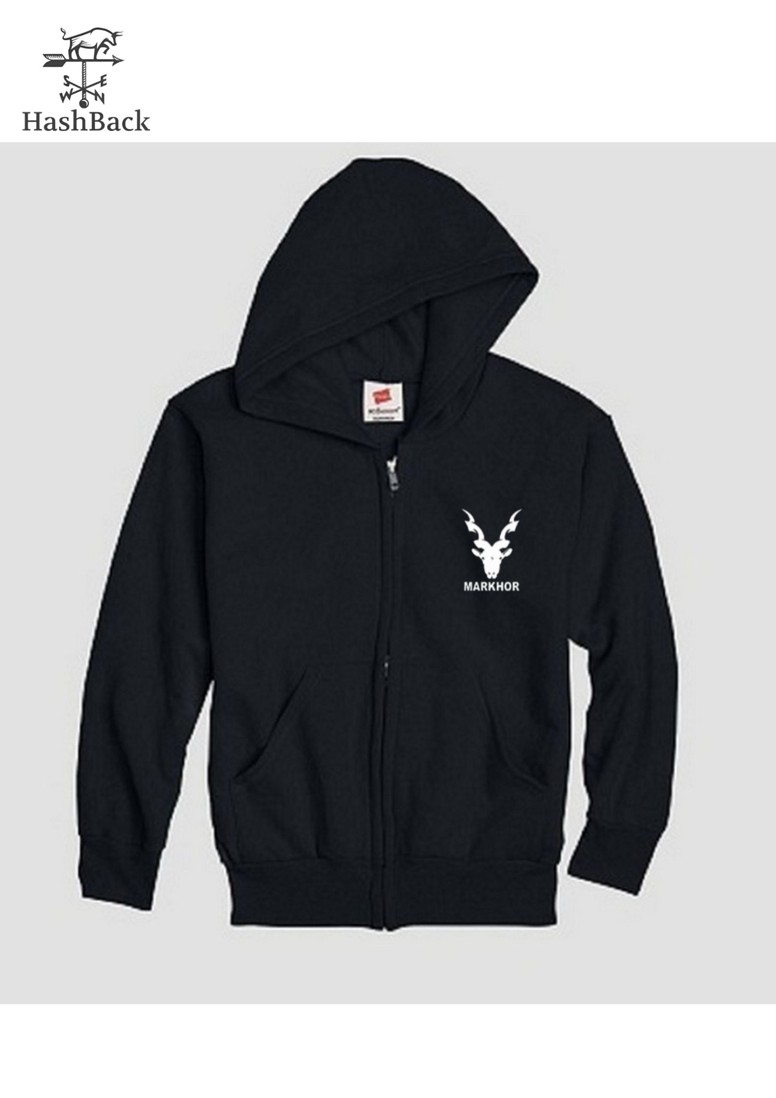 HashBack Printed  Zipper Winter Hoodie for Men - Markhor