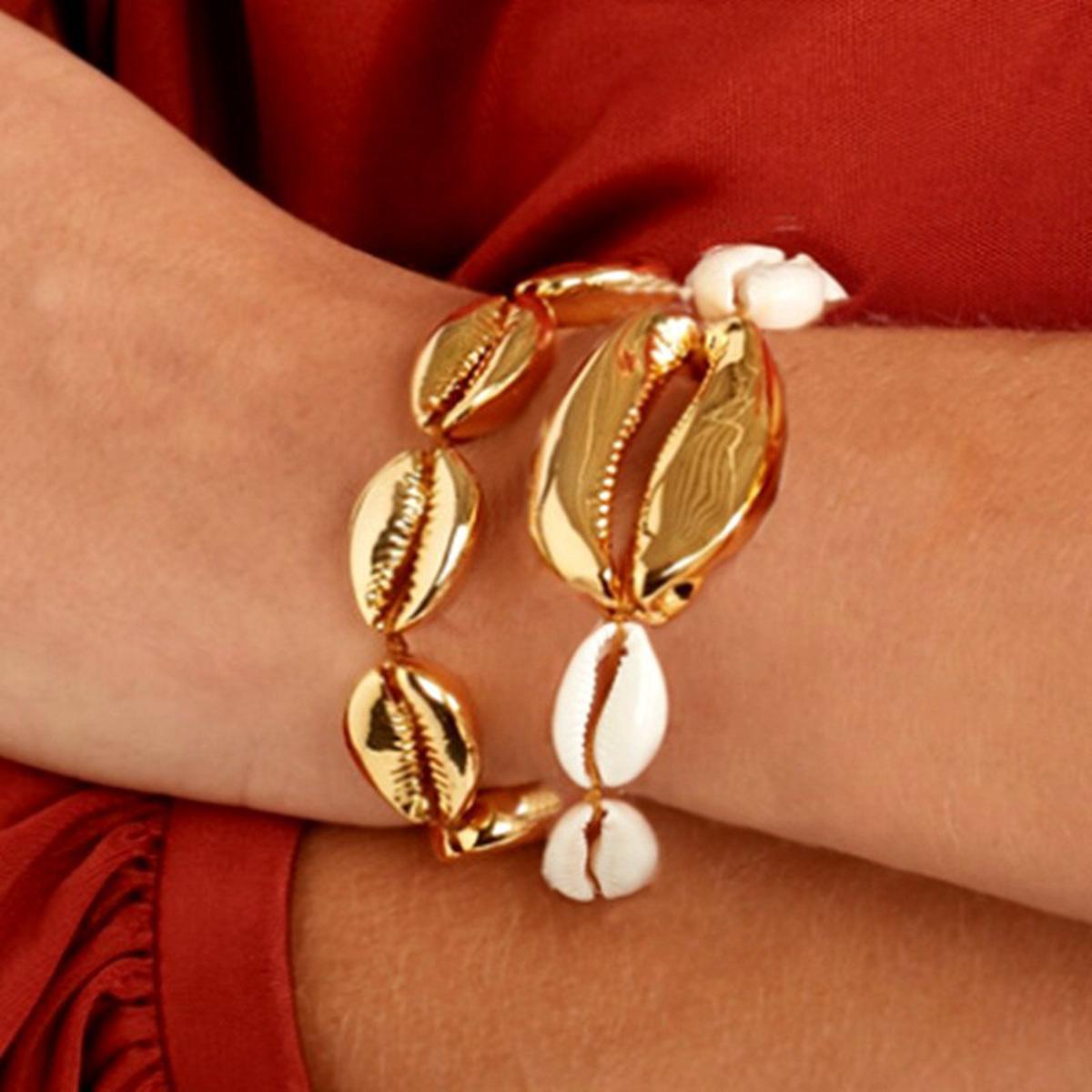 Puka shell deals bracelet gold