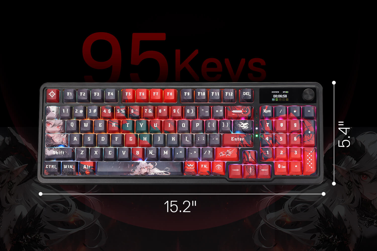 Redragon ARTEMIS K719 PRO Anime Wireless Gasket Gaming Keyboard with Hype Screen & Knob, 95 Keys Mechanical Keyboard with Custom Linear Switch 24 2102f39e40a1d4e2dec7464ca061bfa3