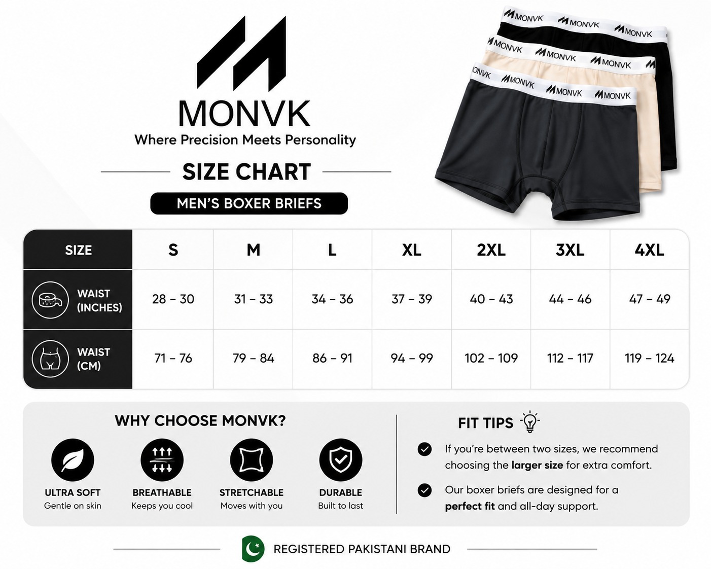 Underwear boxer men (pack of 3) with very soft and breathable premium quality materials