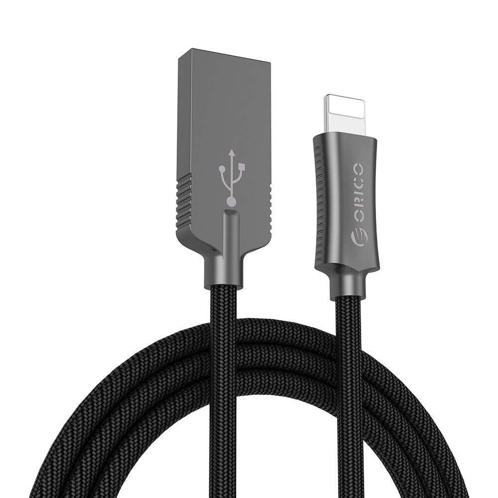 ORICO Charging MAX 2.4A Current Lighting to USB Auto Fast Charging Data Sync Nylon Metal Cable