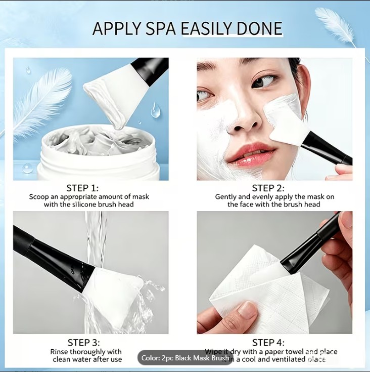 Silicone Head Mask & Face Wash Brush – Mud Film Scraper Applicator | Facial Cleansing & Skincare Tool