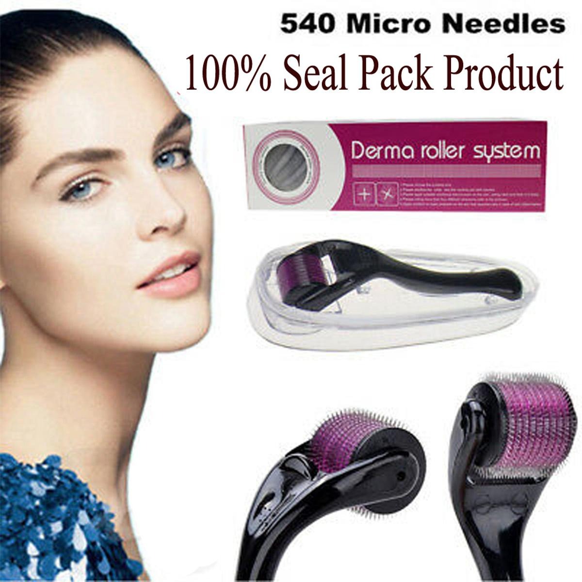 Derma Roller 0.5mm 540 Micro Needles for Hair Growth & Facial Skin Therapy | Anti-Aging, Acne Scars Removal, Wrinkle Repair Skin Care Tool for Men & Women