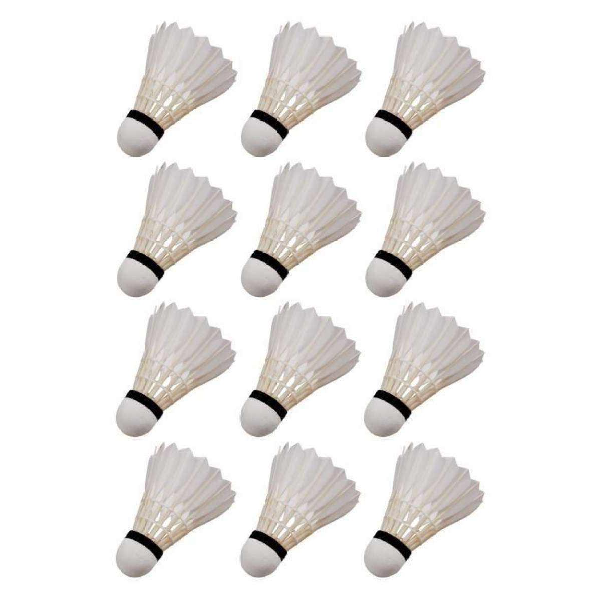 Pack of 12 - Feather Shuttle Cocks - White