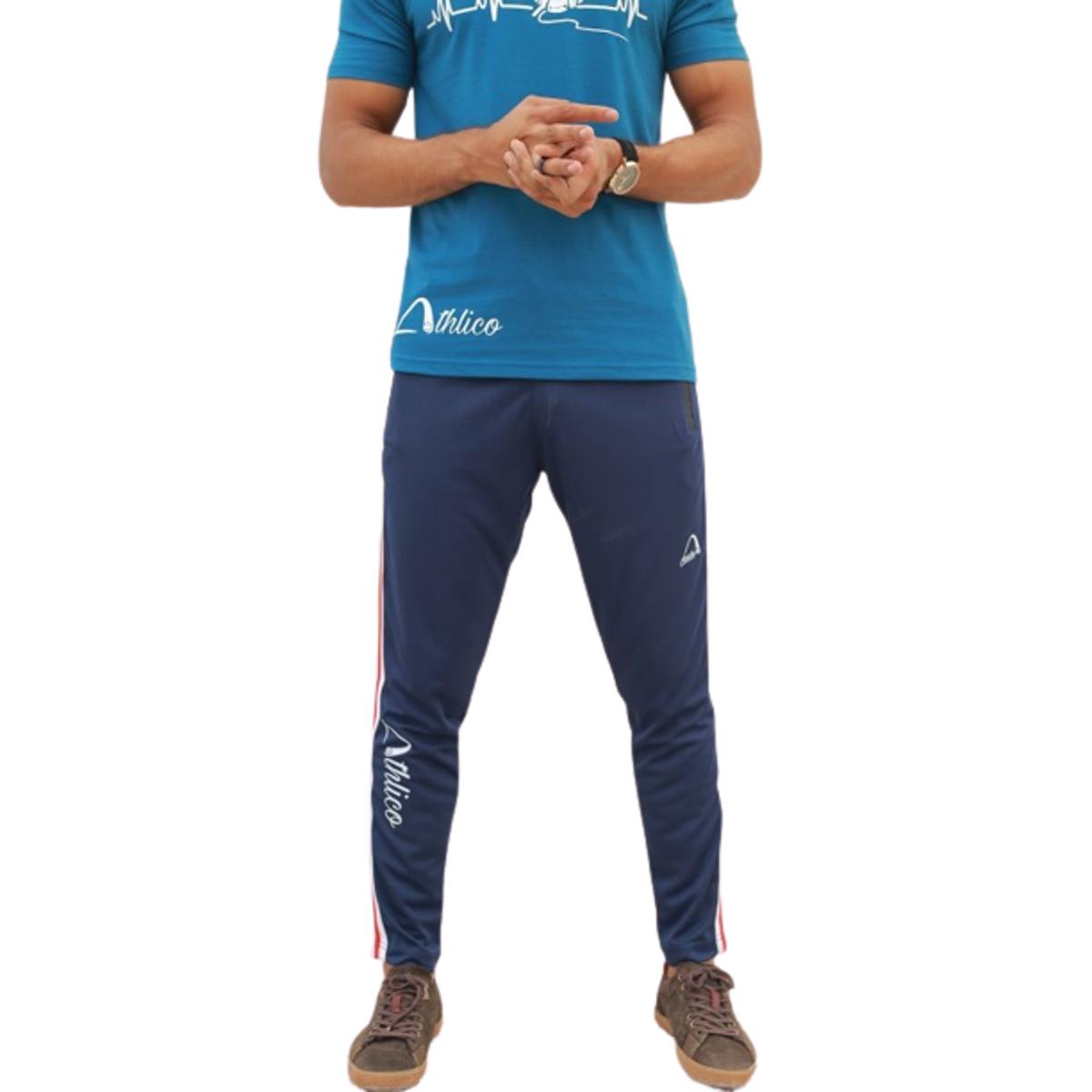 Athico Casual Full-Length Jogger Pants with Branded Drawstring and Square Hem Design