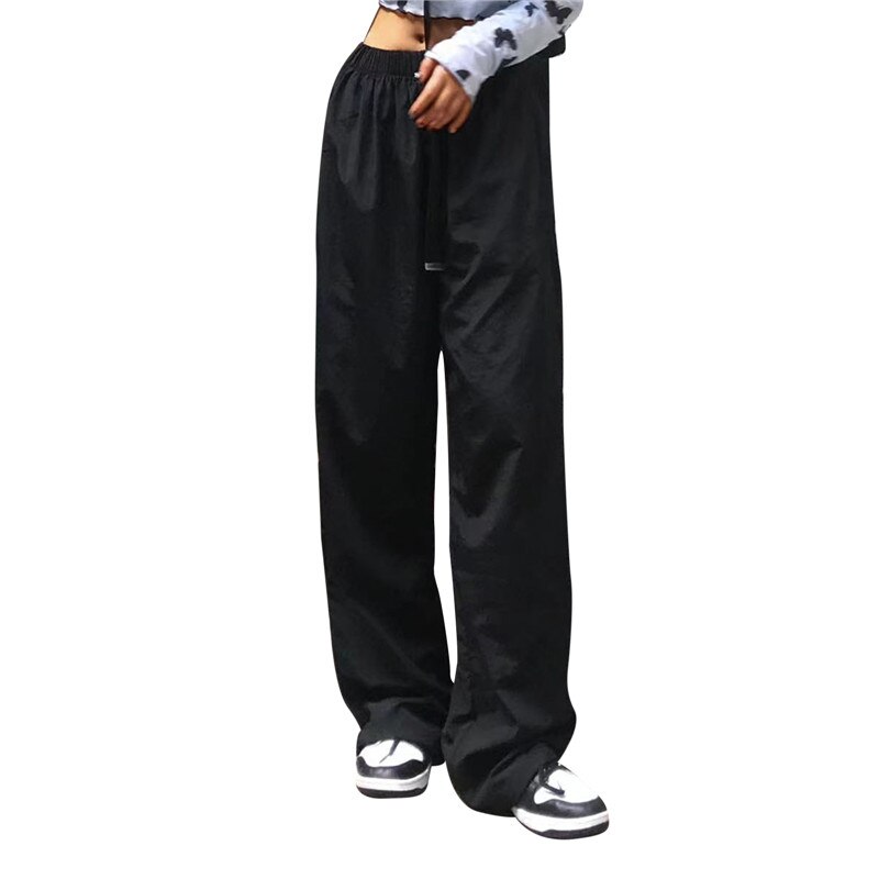 thumbnail image 2 of SOLY HUX Men's Side Striped Sweatpants Drawstring Waist Zipper Baggy Wide Leg Pants Streetwear Black Striped Small 2 of 9
