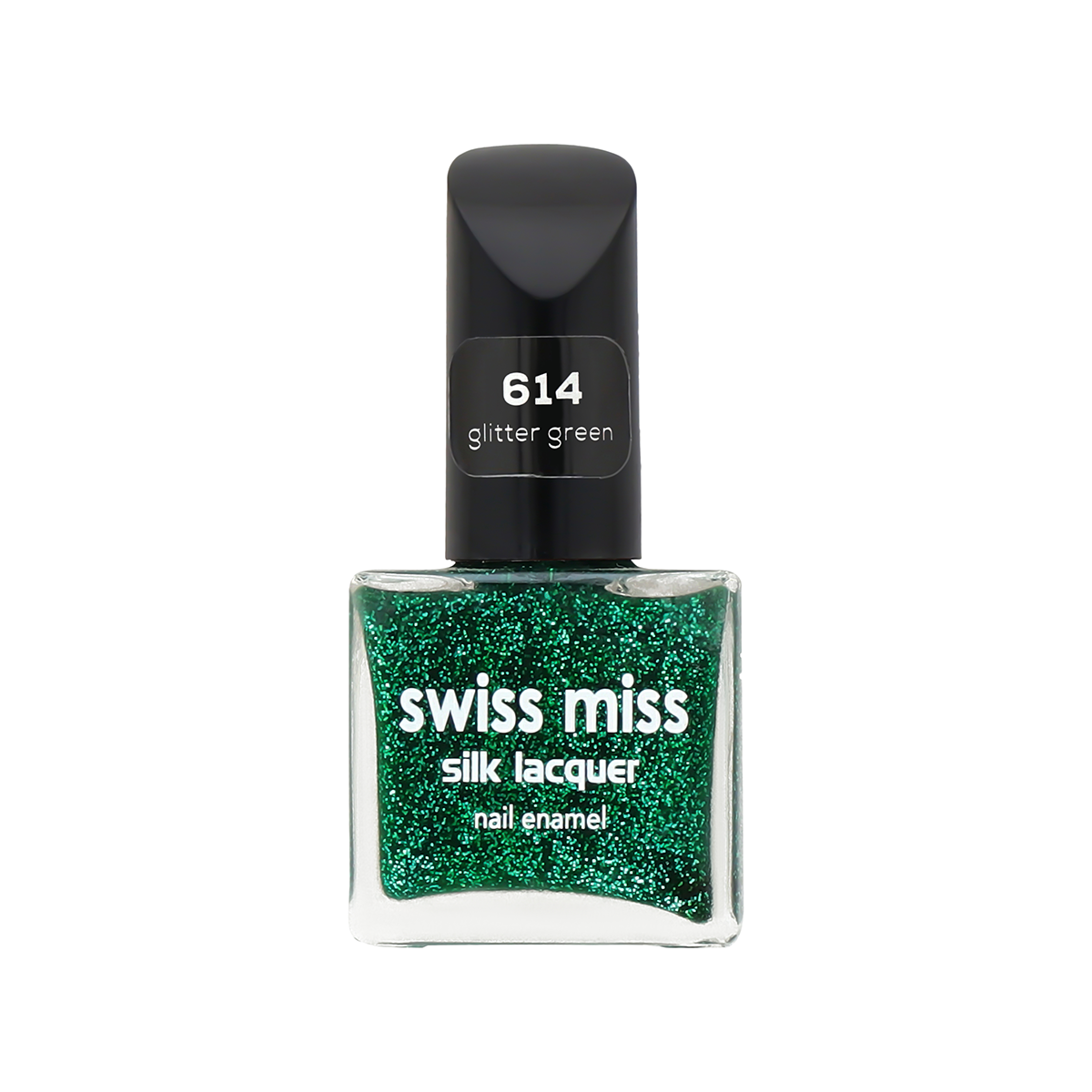 Swiss Miss Silk Lacquer Nail Polish Glitter Green (614)