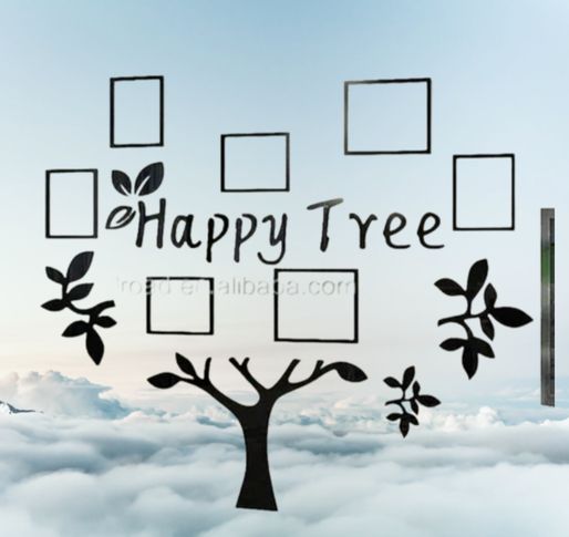 Family Tree Wooden Photo Frame Wall Decor 36x36 Inches