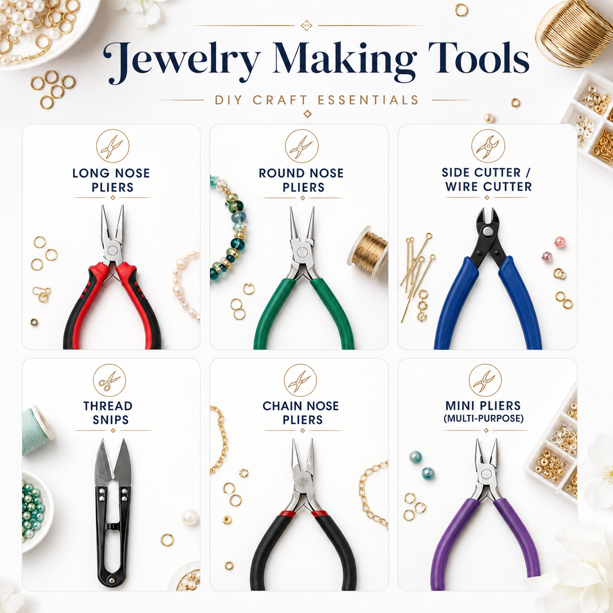 Jewelry Making Tools Pliers Cutter Nose Plier Chain Plier Side Cutter Bracelet Making General Crafts Tools Jewellery Tools & Equipments Arts & Crafts Tools Cutter Select Items Beading Tools Diy Arts & Craft Tools for Bracelet making b SAMS Arts & Crafts
